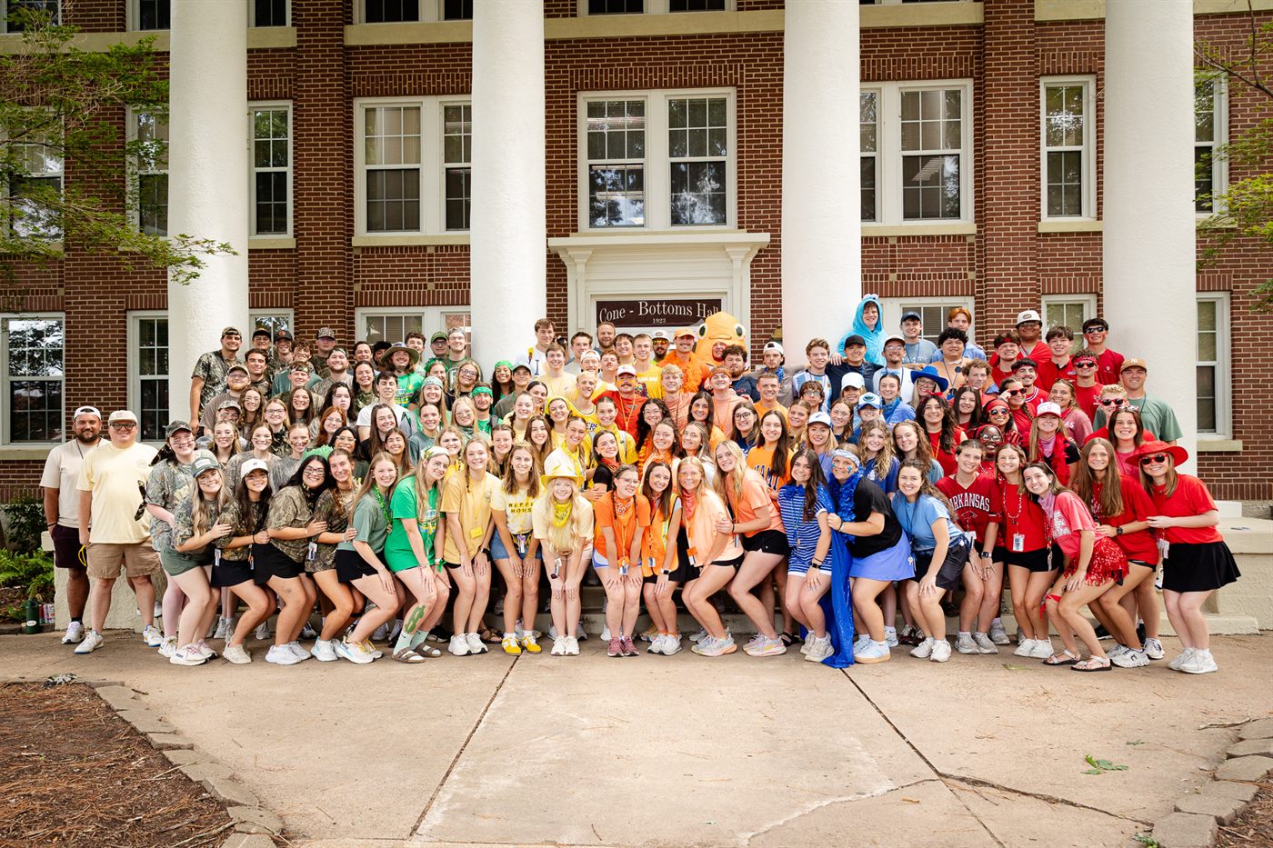 The Super Summer staff team on the steps of the hall
